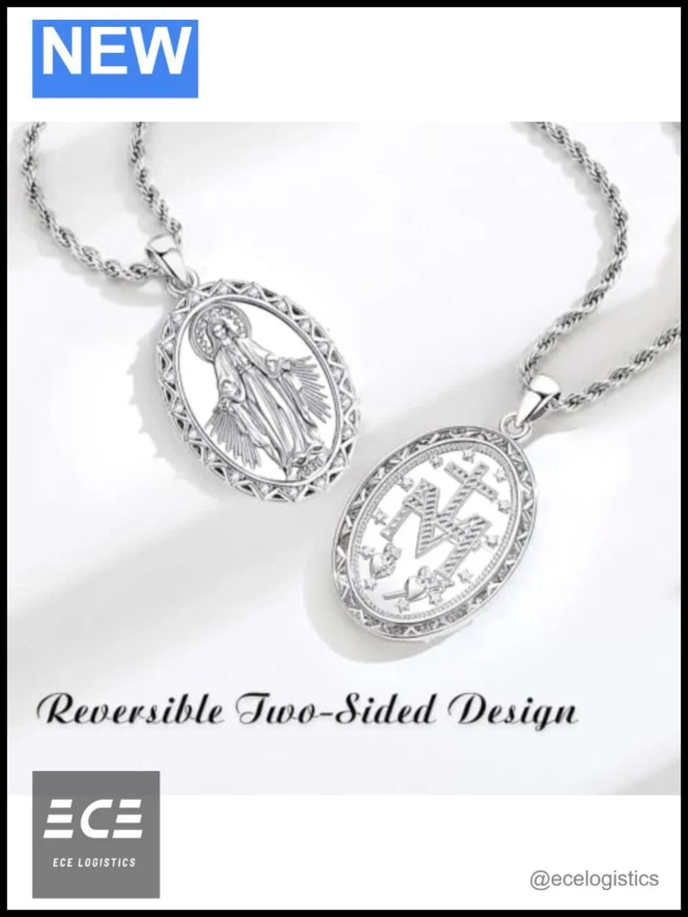 Miraculous Medal Necklace Virgin Mary Pendant Catholic Gift for Mom